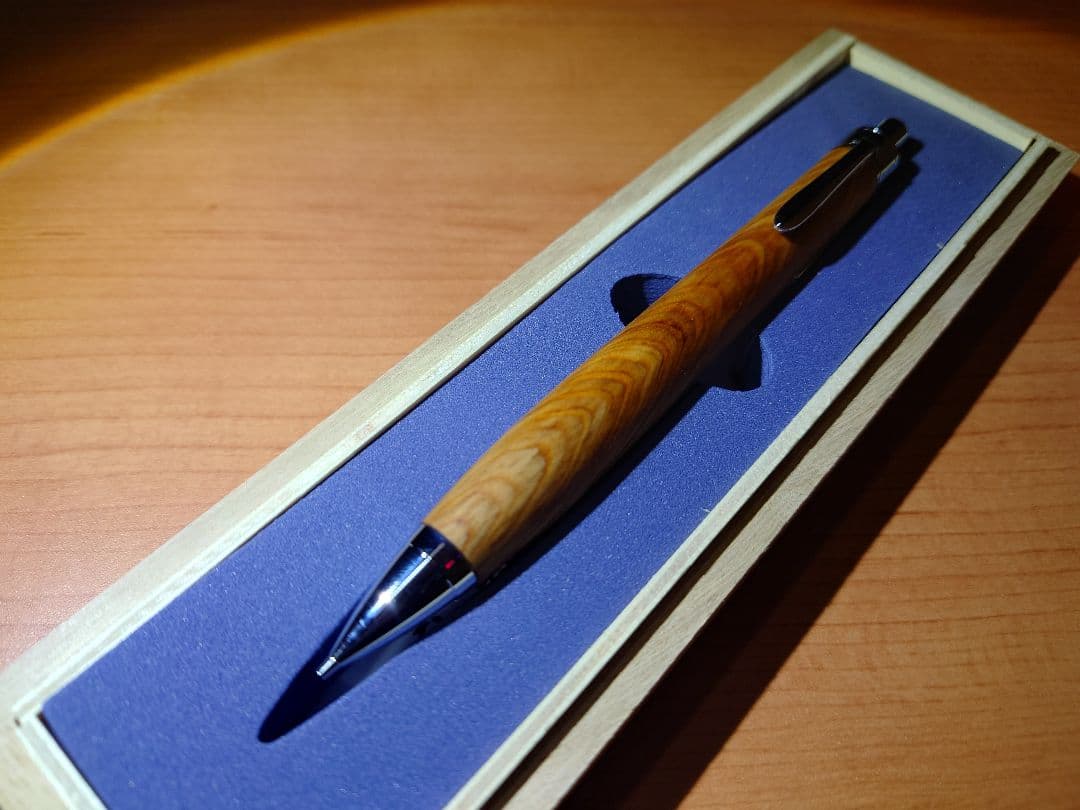 木軸ペン工房　金杢犀　杉　シャープペンシル　ボールペン　セット　縮杢　油杢
