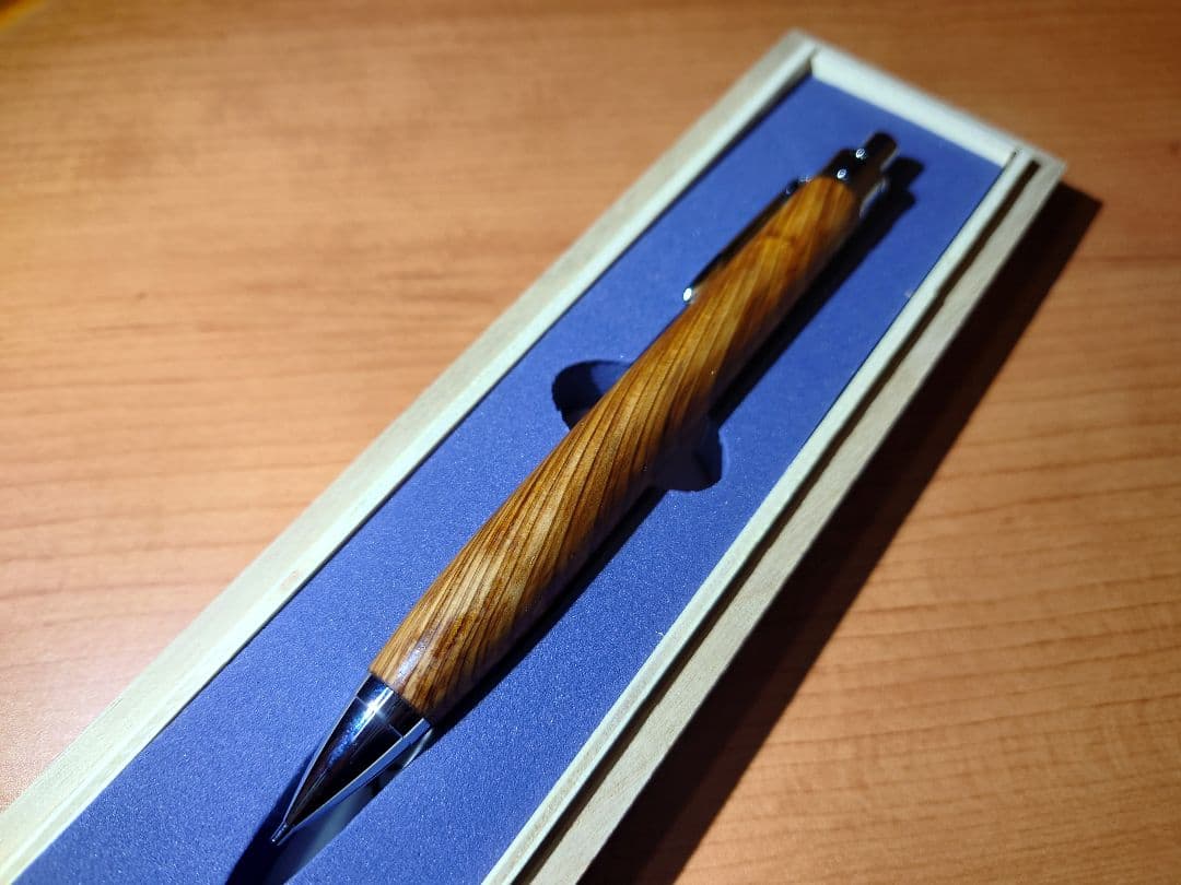 木軸ペン工房　金杢犀　杉　シャープペンシル　ボールペン　セット　縮杢　油杢