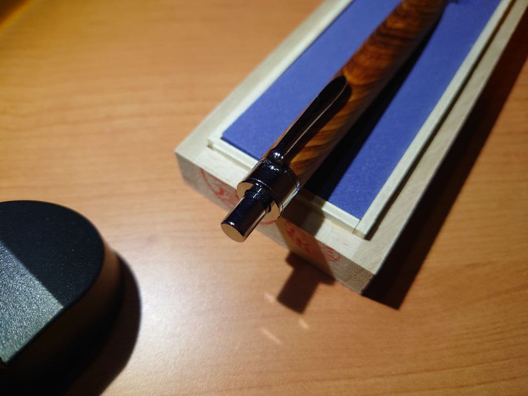 木軸ペン工房　金杢犀　杉　シャープペンシル　ボールペン　セット　縮杢　油杢