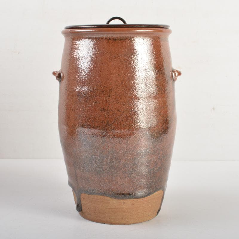 茶道具　瀬戸焼　古瀬戸　耳付　長水指　時代箱　C　6273