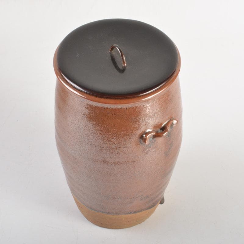 茶道具　瀬戸焼　古瀬戸　耳付　長水指　時代箱　C　6273