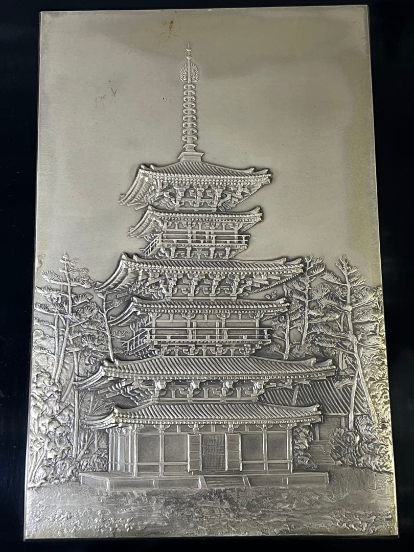 DT697 金工 仏教 六重塔 額飾