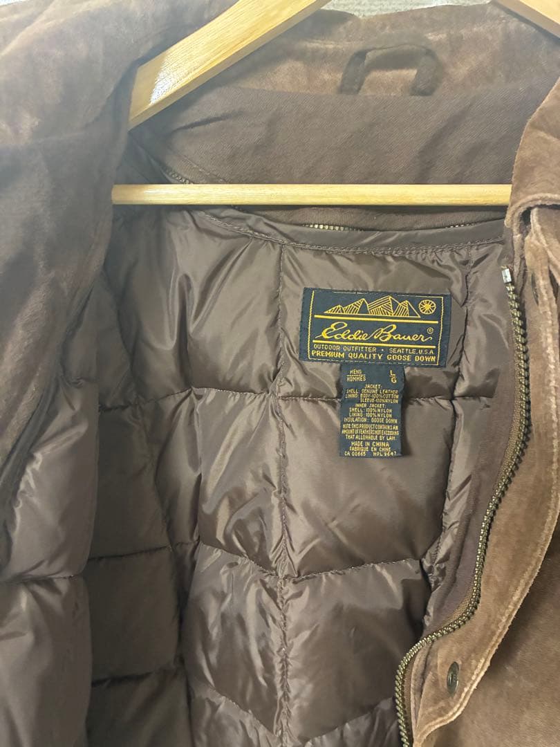 Eddie Bauer スエードジャケット ダウン ブラウン