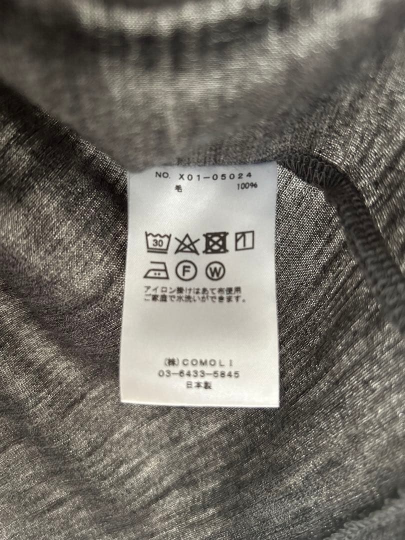 23ss COMOLI サマーウール天竺ノースリーブSIZE3 グレー