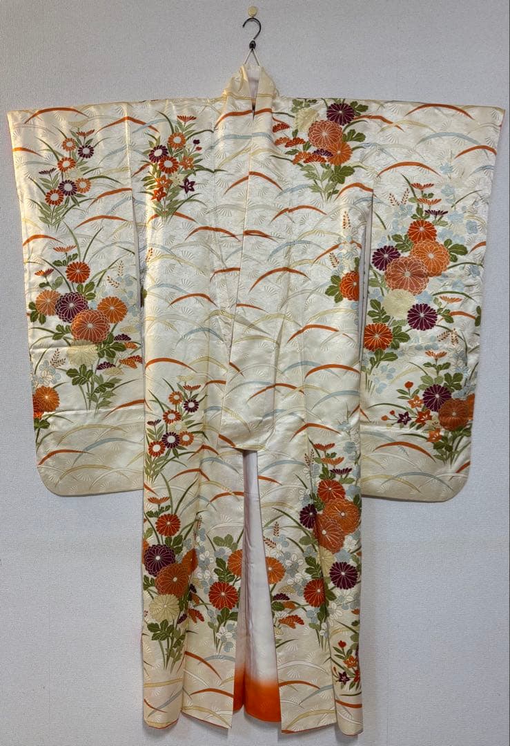 振袖 8点フルセット 白 アイボリー 金駒刺繍 正絹 成人式 卒業式