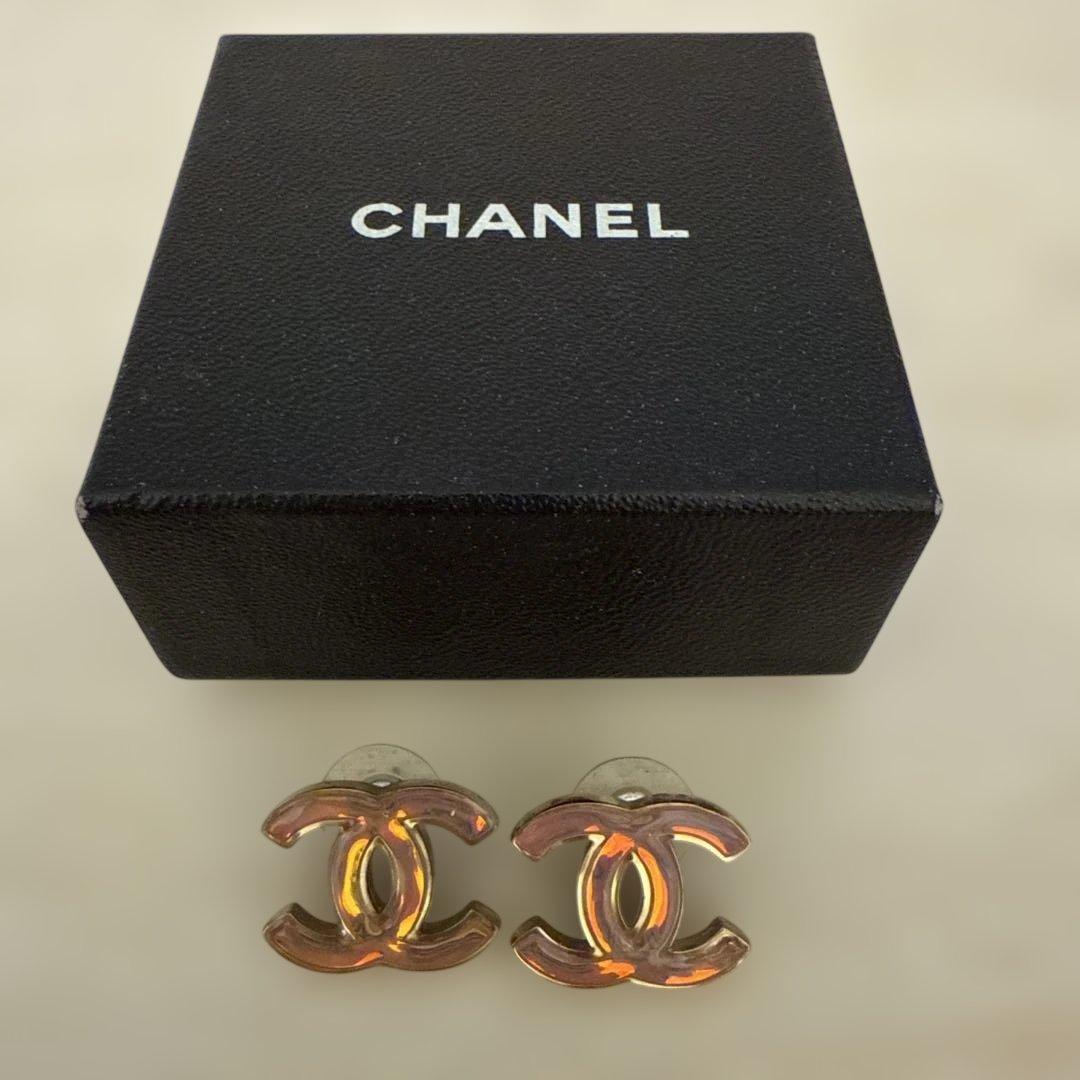 CHANEL CCロゴピアス　ピンクオーロラ