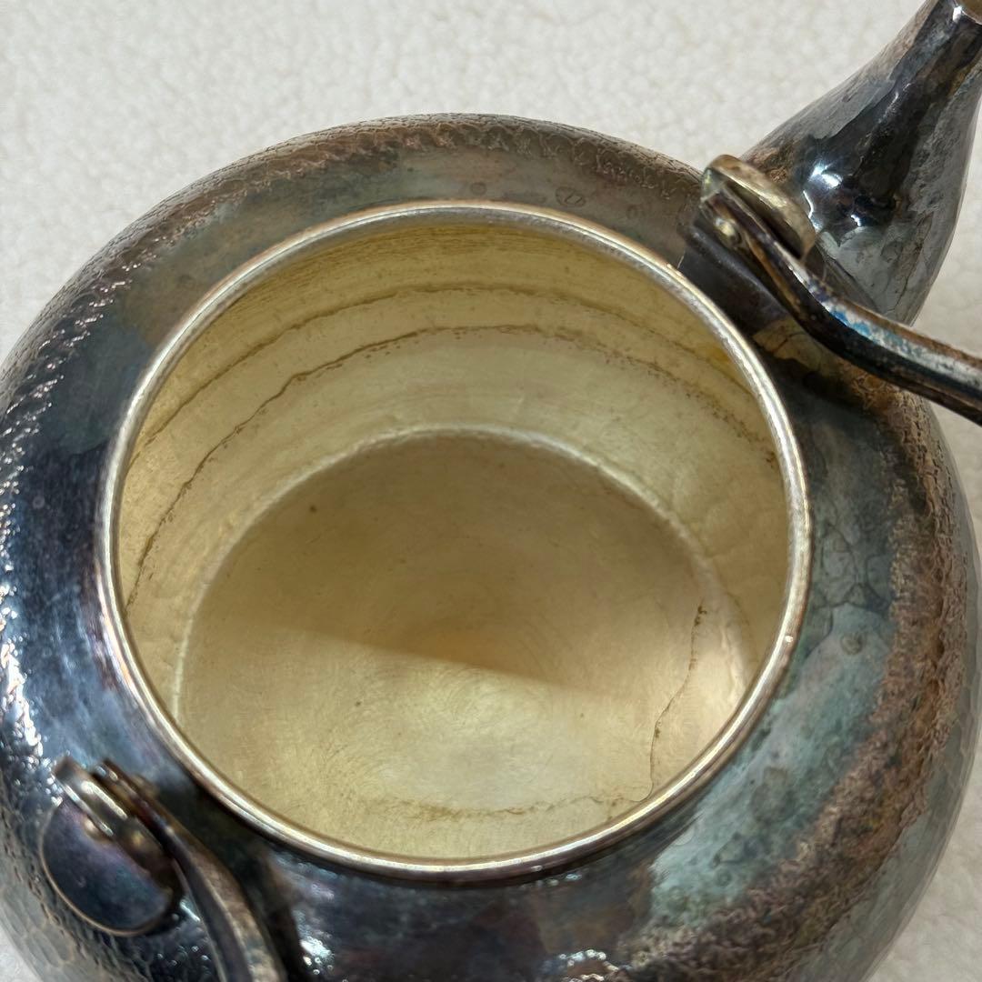 秀峯堂造 茶道具 銀いぶし仕上げ 急須