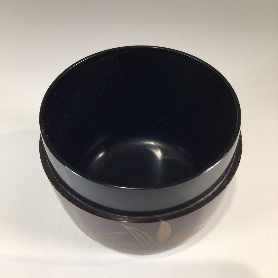 Ｐ６２９　棗　『吉田一峰作』『溜塗』『惺斉好』『笹蒔絵』『中棗』　共箱　茶道具