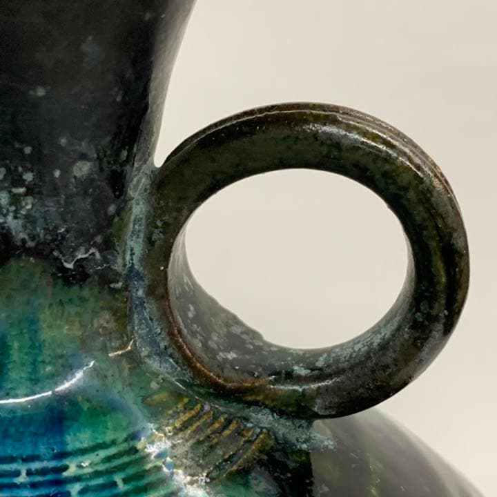 【花入れ15】青銅釉　加藤宇助　　高さ25㎝