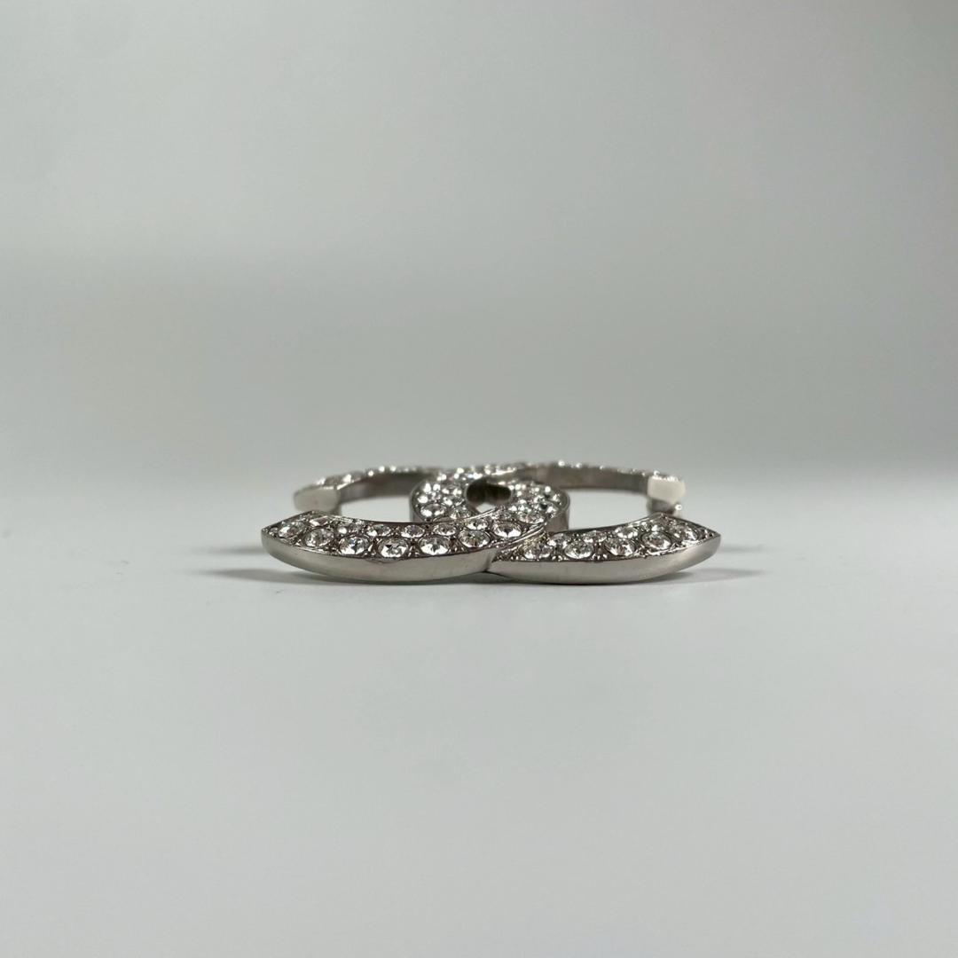 美品　C20　CHANEL シャネル　CC　ココマーク　ブローチ　ラインストーン