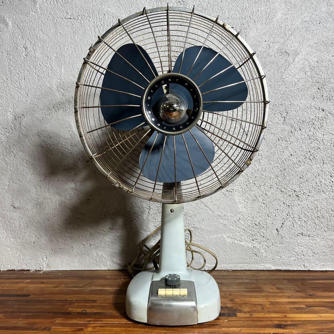 ☆超レア☆可動品☆富士電機☆ビンテージ扇風機☆タイマー付☆レトロ☆水色☆