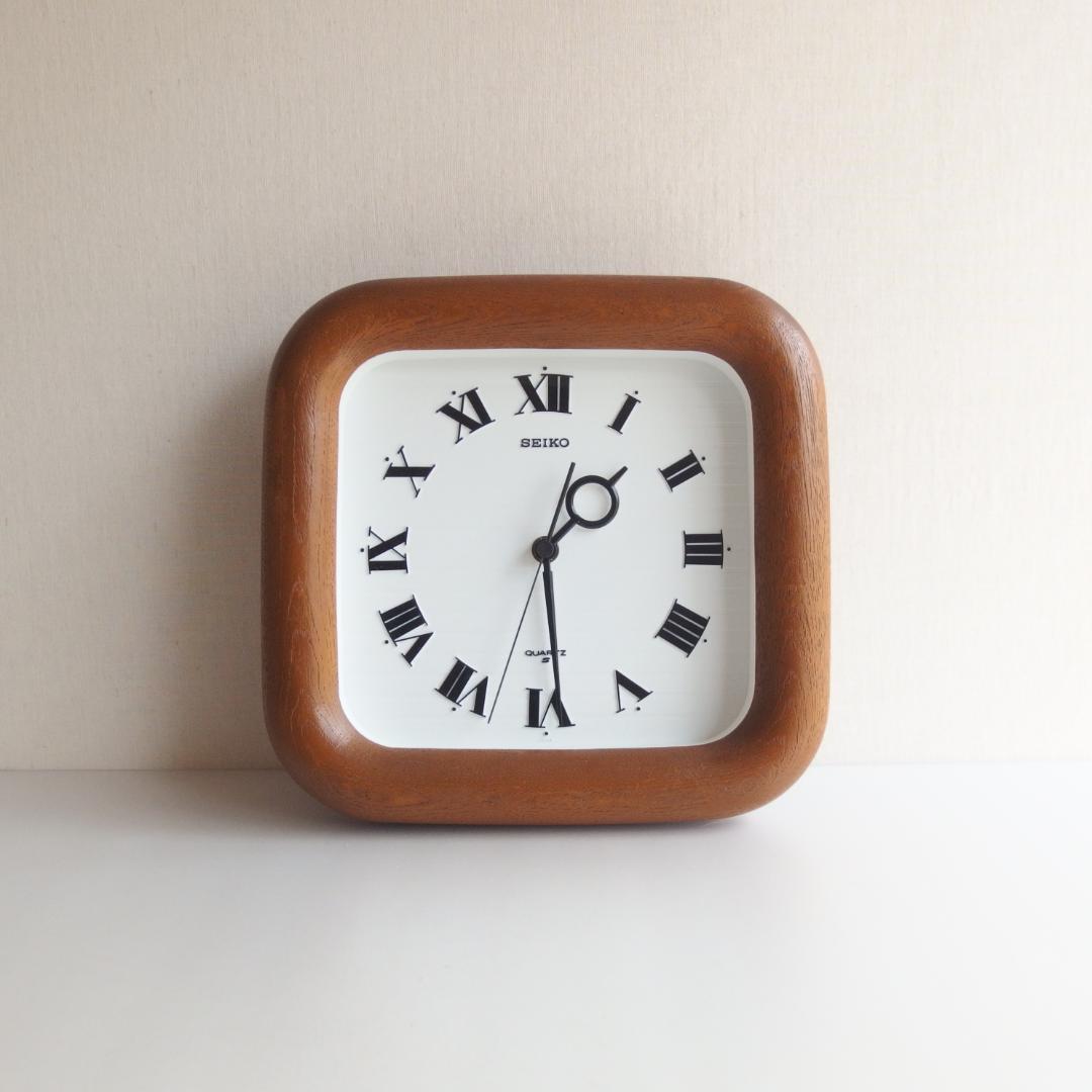 SEIKO 掛け時計 ウッドフレーム 70s