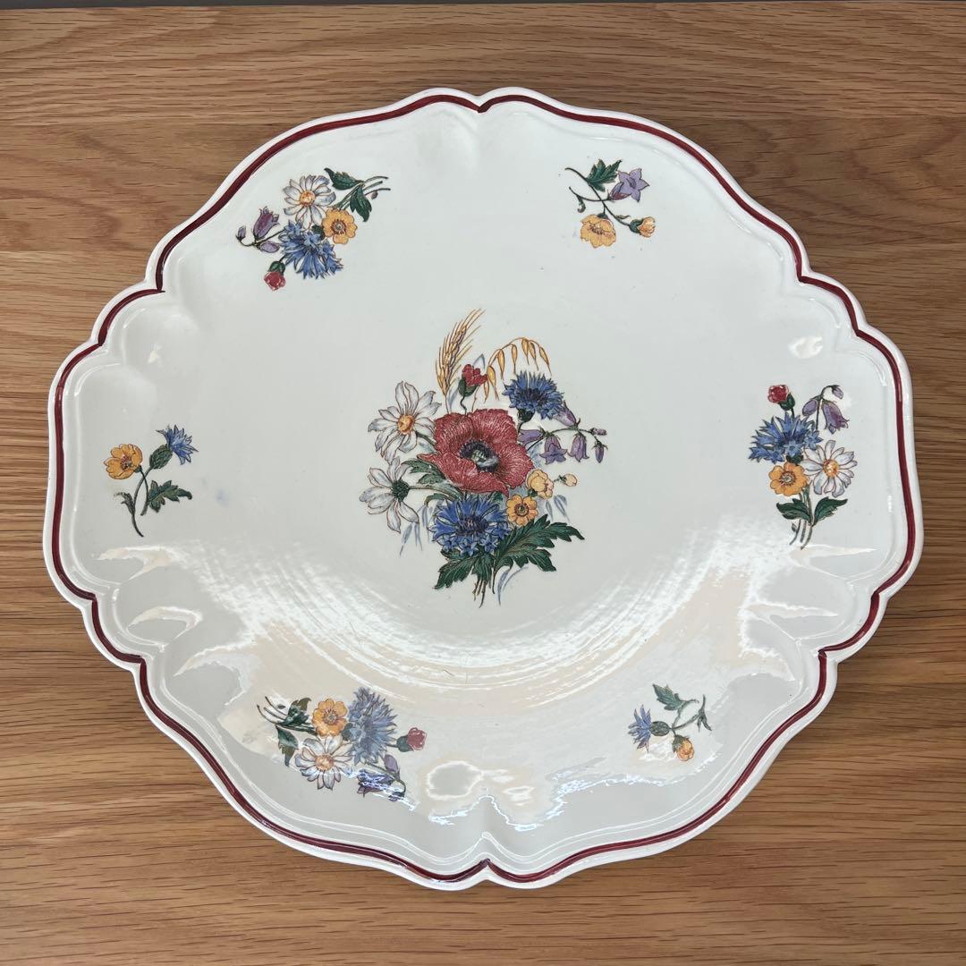 レア✨ フランス アンティーク サルグミンヌ 花リム アグレスト プレート 皿