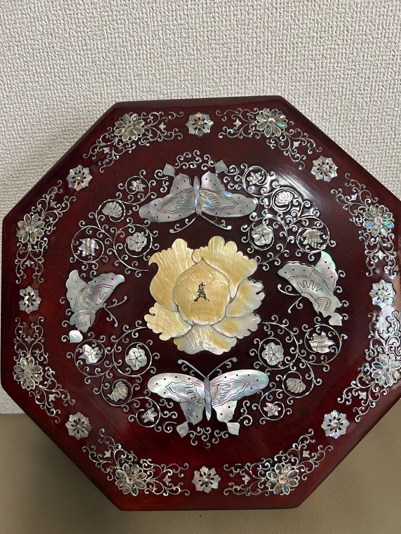 【父の骨董コレクション】韓国螺鈿 伝統工芸 漆器 九節板 クジョルパン 食器