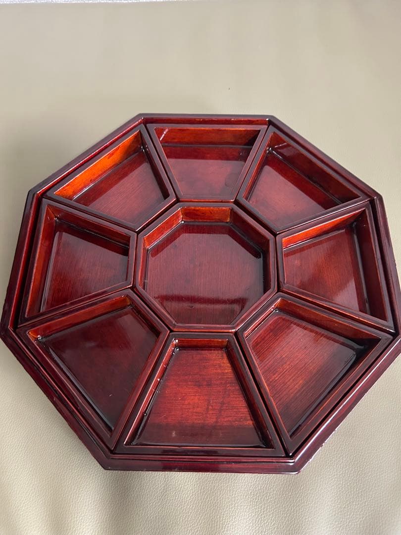 【父の骨董コレクション】韓国螺鈿 伝統工芸 漆器 九節板 クジョルパン 食器