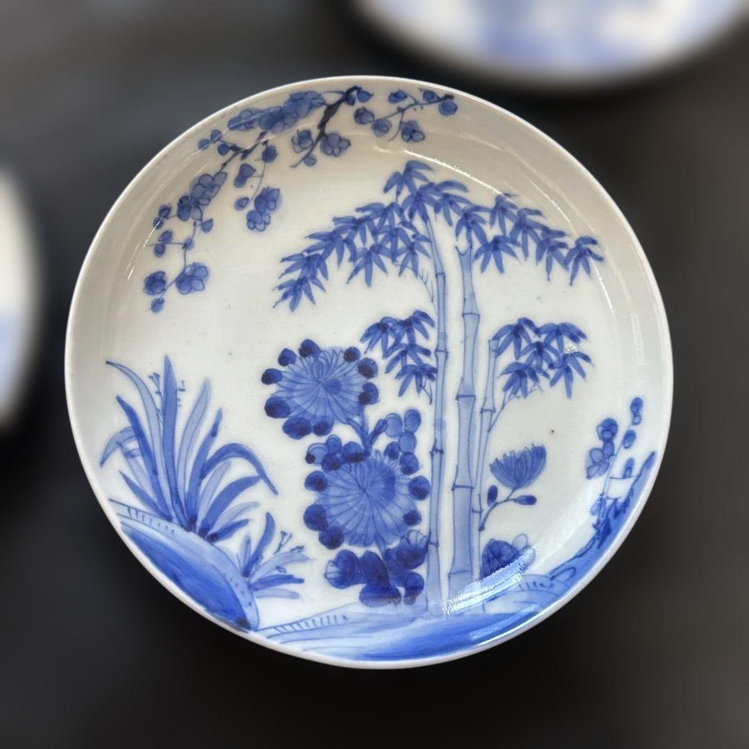 古伊万里　染付け　菊竹梅図　5枚❗️ ✨ばら売り可能です✨