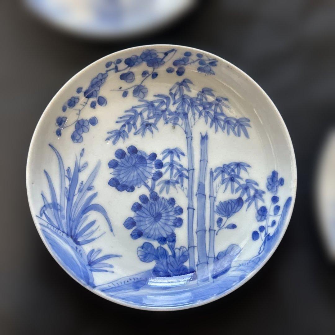 古伊万里　染付け　菊竹梅図　5枚❗️ ✨ばら売り可能です✨