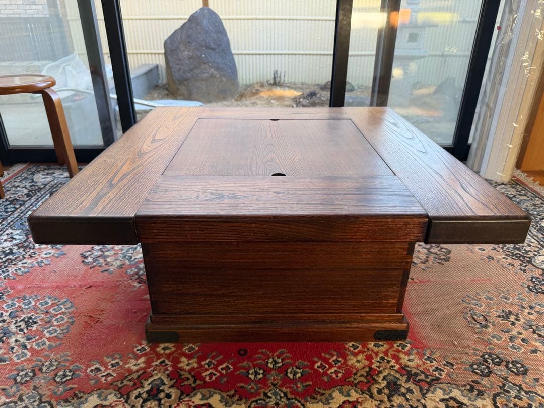 天然木 無垢材 囲炉裏 座卓 火鉢 ローテーブル ちゃぶ台 座敷机 和家具 灰有