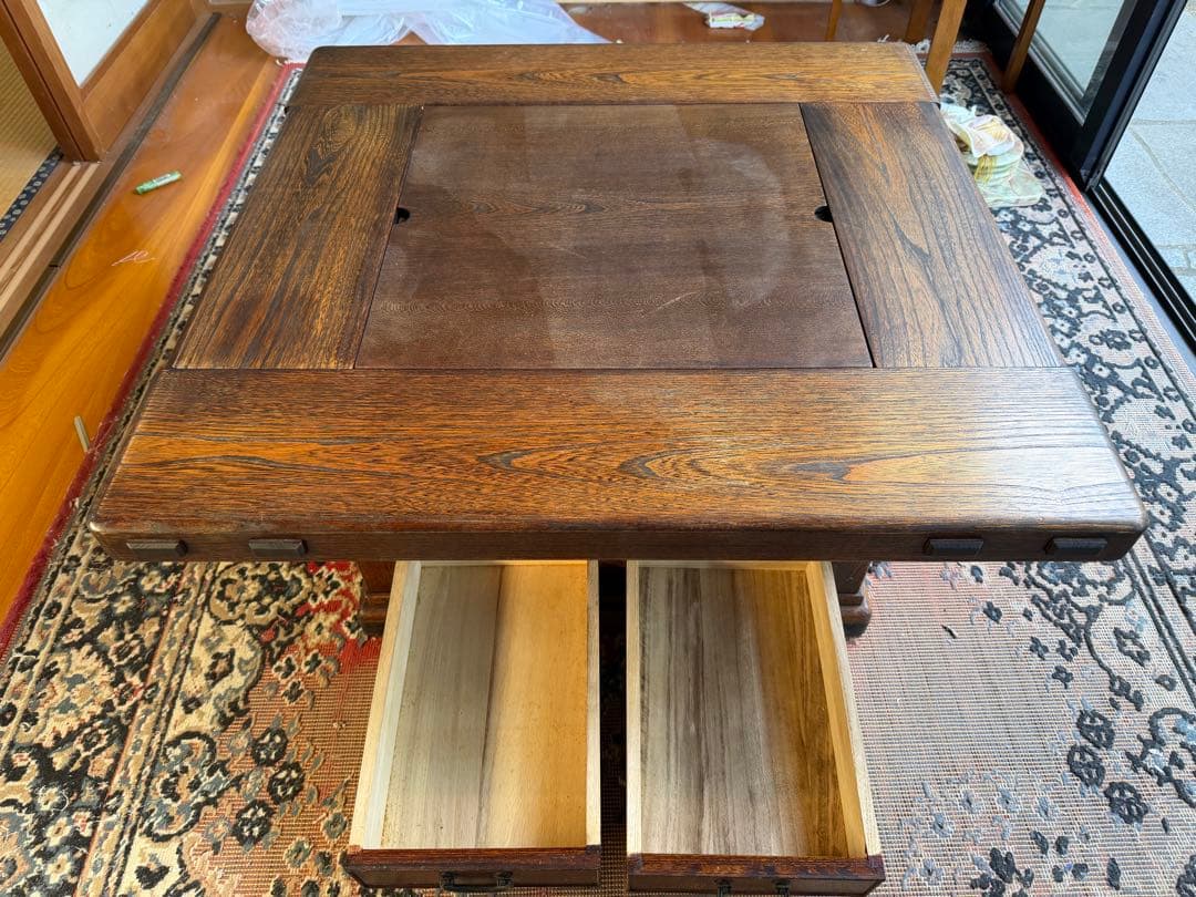 天然木 無垢材 囲炉裏 座卓 火鉢 ローテーブル ちゃぶ台 座敷机 和家具 灰有