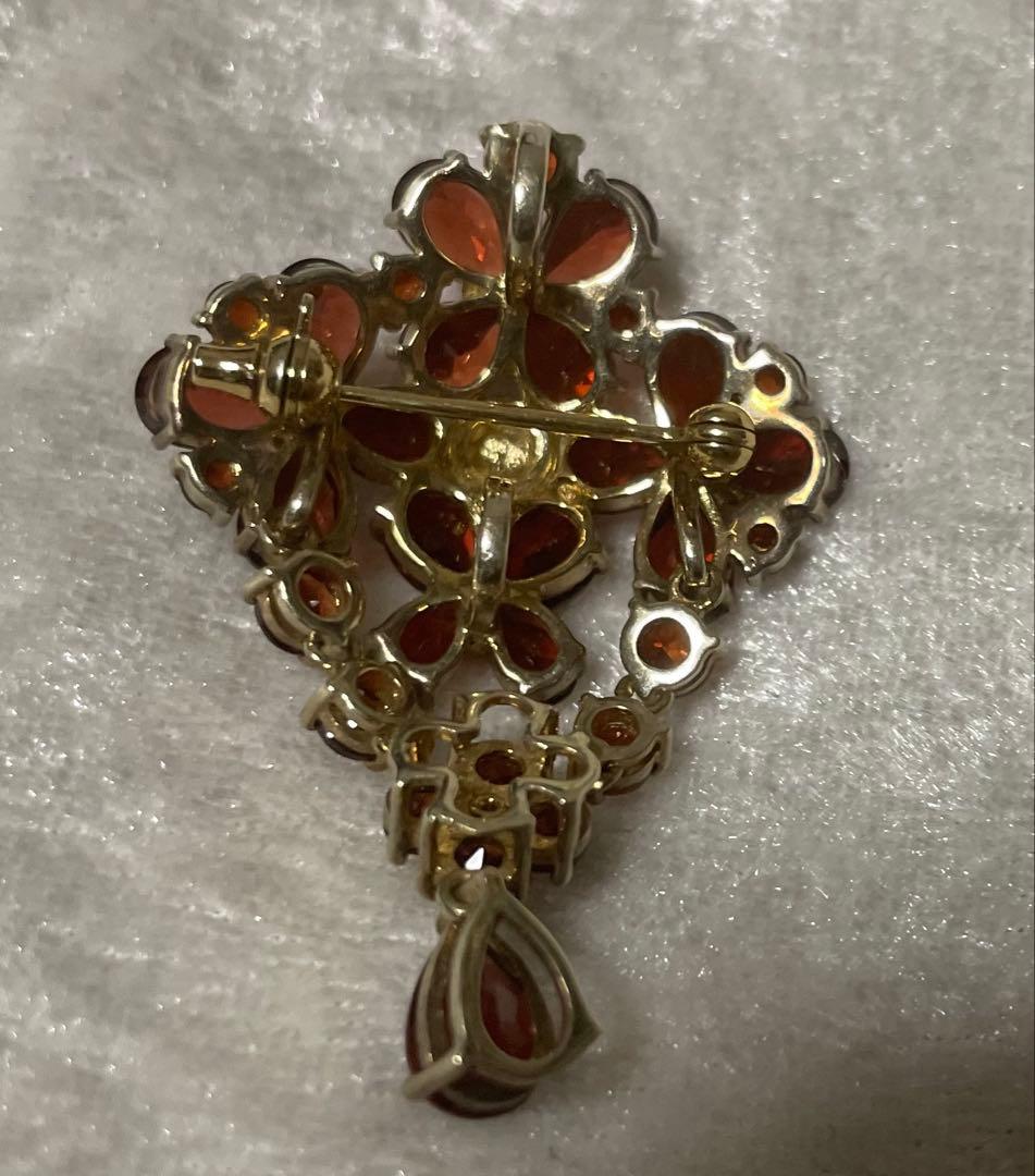 ガーネット ブローチ ペンダントトップ 碌山 アンティーク ボヘミアンガーネット