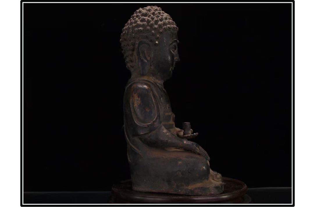 民間仕入れ品　美術館級中国明時代　銅製子如来様※激安骨董品G1145A12-2