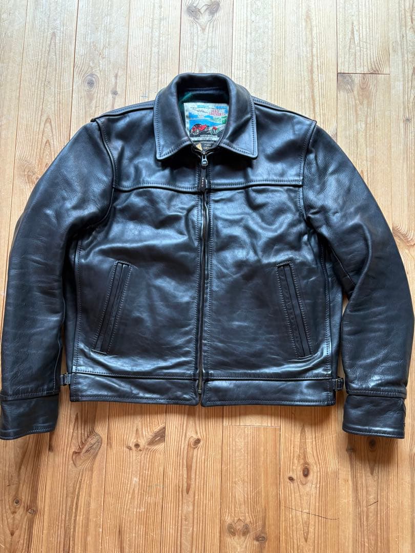 エアロレザー ホースハイド ハイウェイマン ライダース 馬革 稀少 美品 茶芯