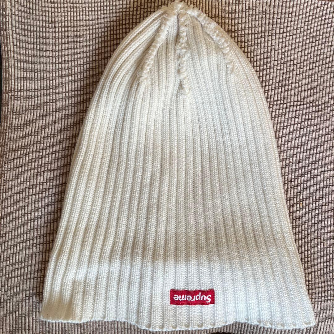 【美品／希少】supreme boxlogo ニット帽／ホワイト