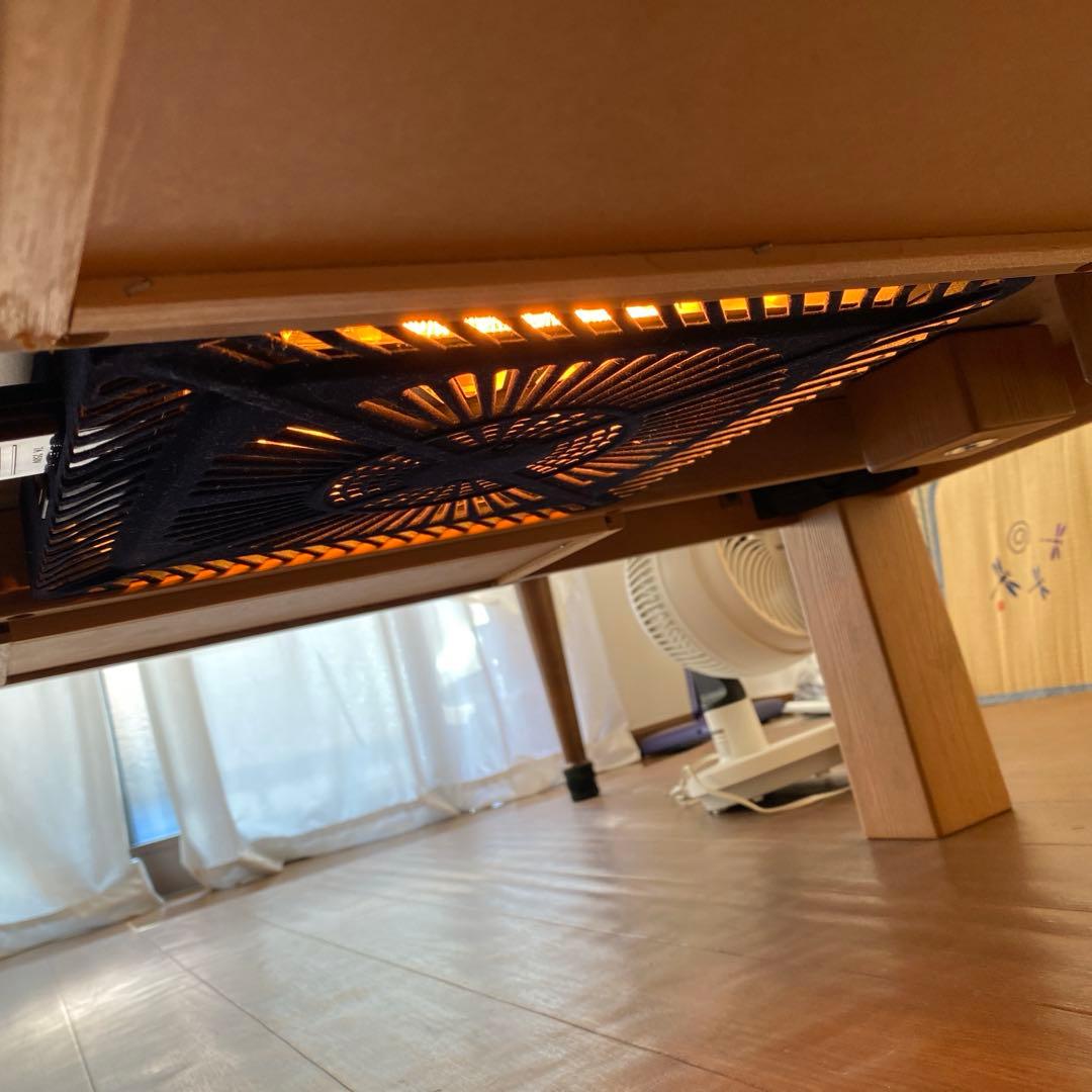 木製シンプルこたつ ハロゲンヒーター　ローテーブル