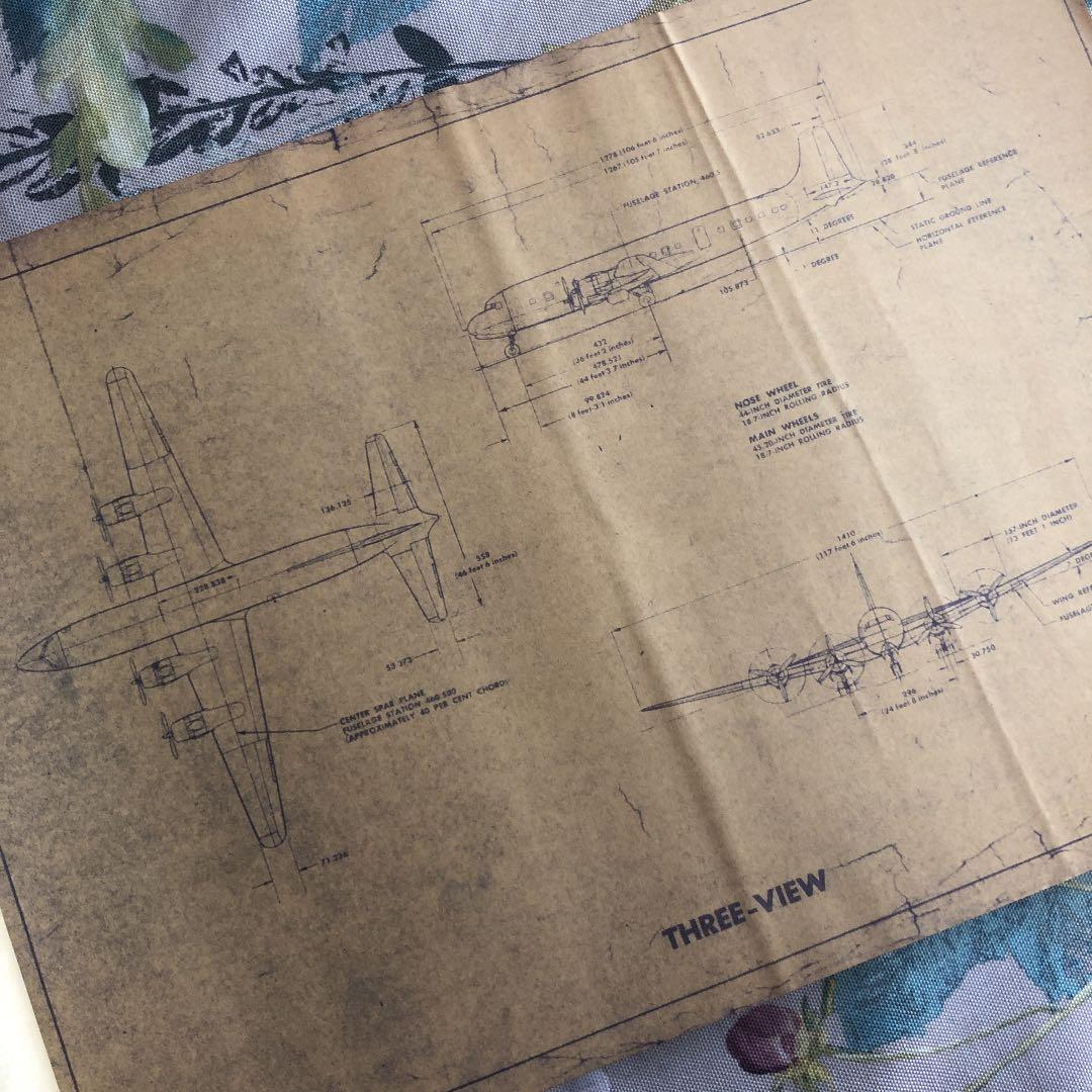 プロペラ旅客機　JAL DC-6B型機　66ページ　ブループリント　設計図