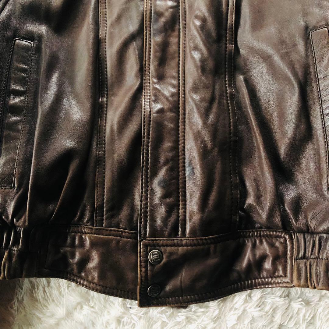 美品✨ ロバートコムストック ディアスキンジャケット 鹿革 艶感 ブラウン L