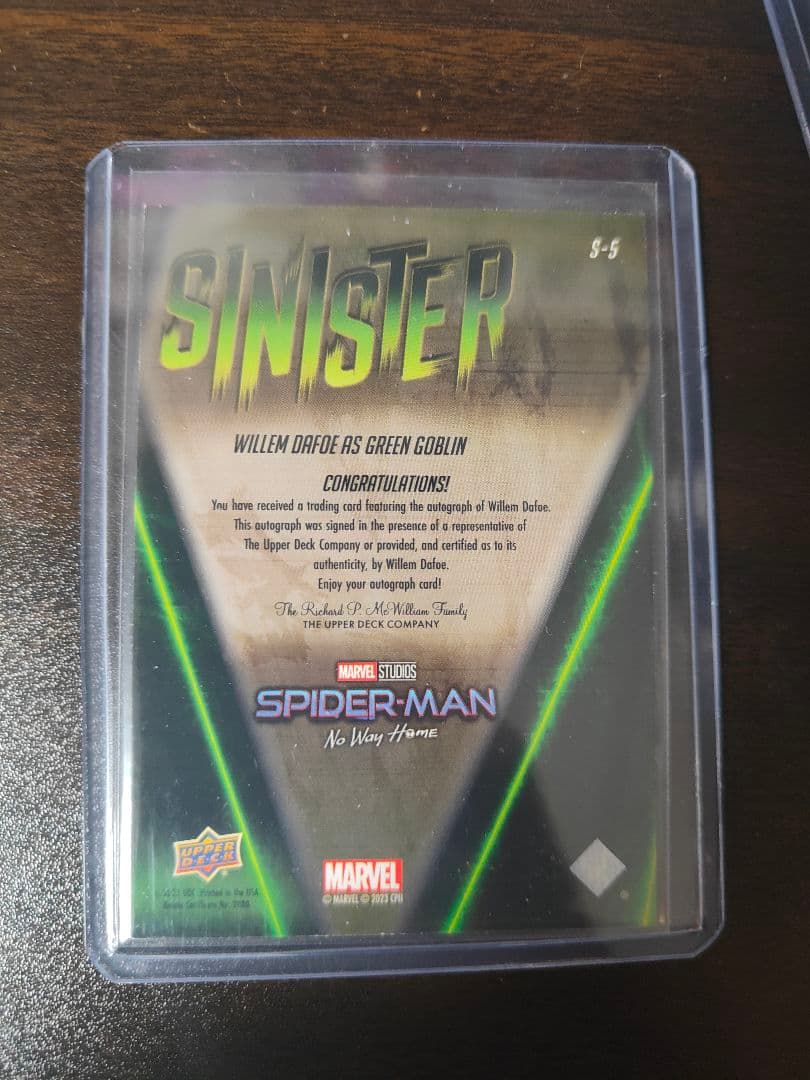 スパイダーマン　ノー・ウェイ・ホーム　グリーンゴブリン　サインカード　シニスター