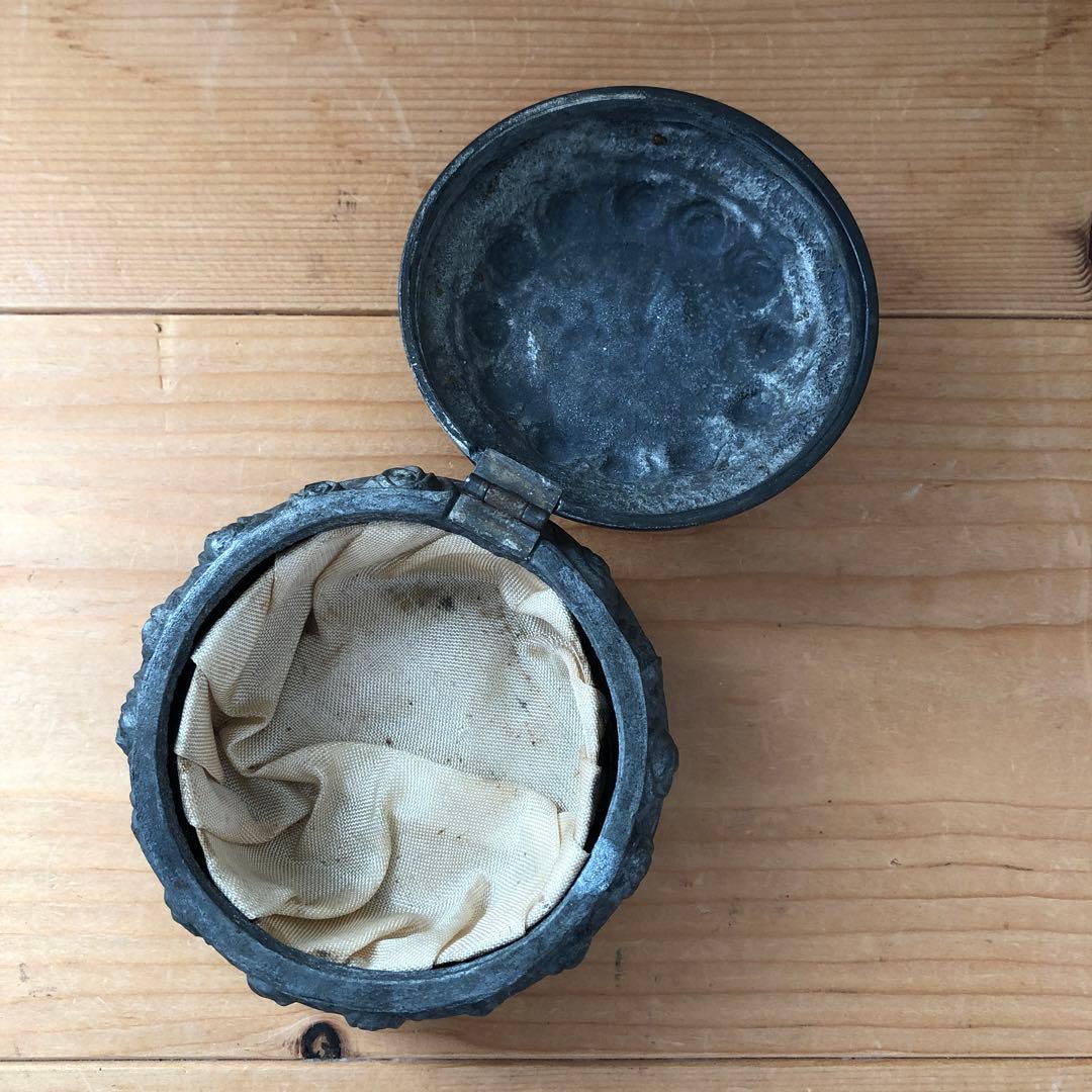 薔薇柄の古い宝石箱　ジュエリーボックス　アンティーク　フランス　no.191