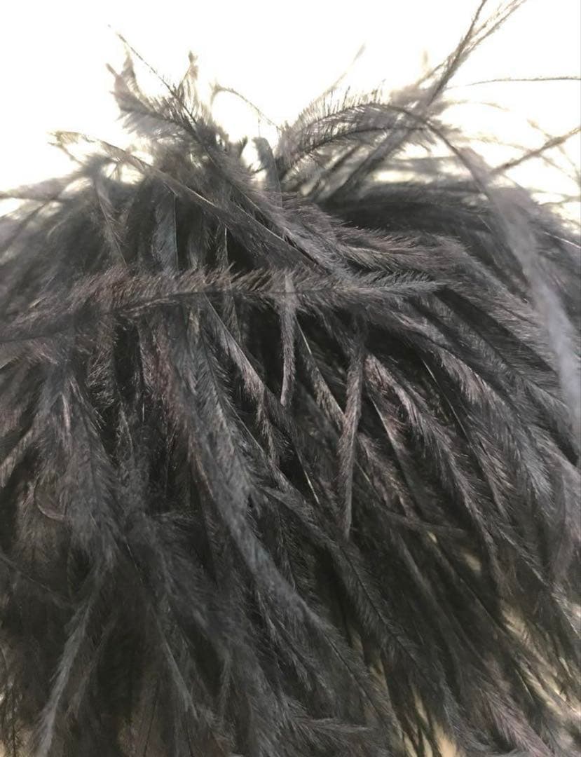 オーストリッチ　フェザーコサージュ　ブラック