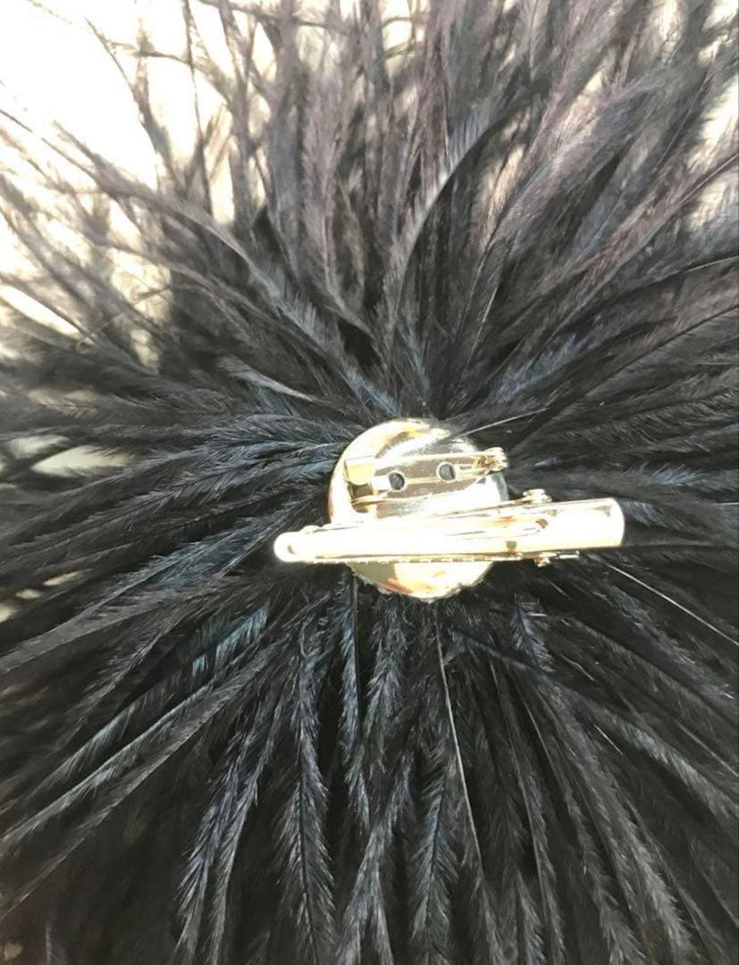 オーストリッチ　フェザーコサージュ　ブラック