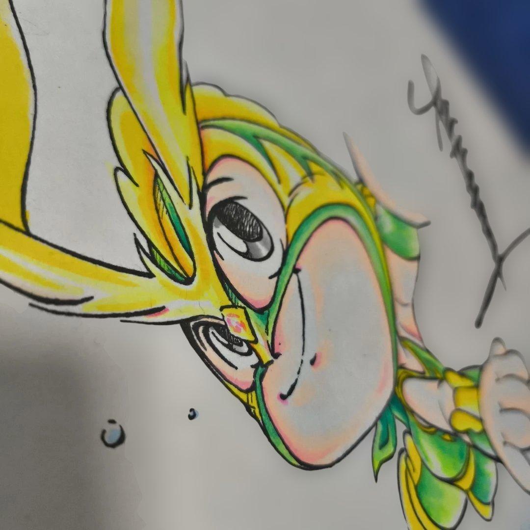 松下 幸志　サイン色紙　 どーんとドラゴン・キッドくん (ドラゴンゲート)