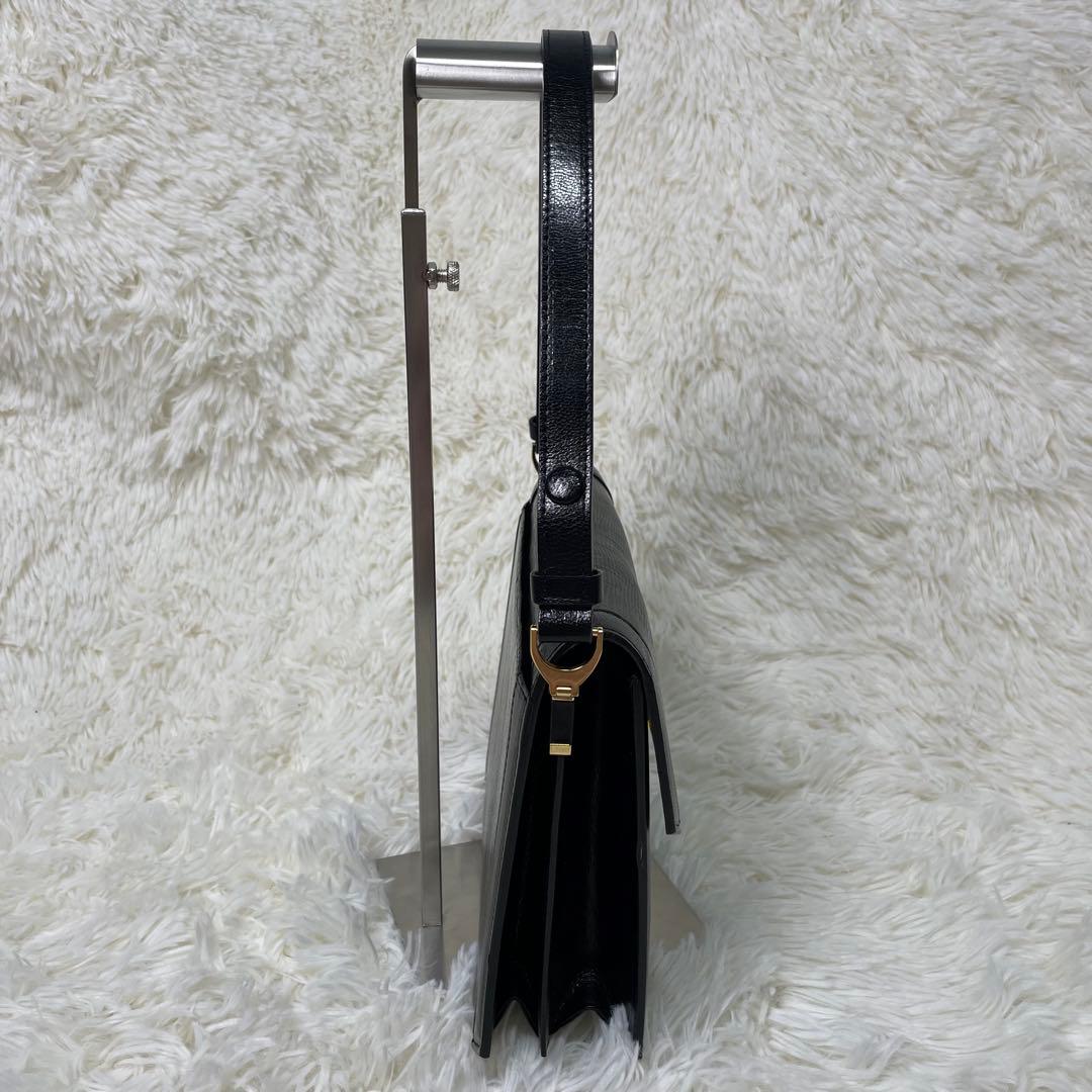 美品 YSL イヴサンローラン リザード レザー ハンドバッグ カサンドラロゴ