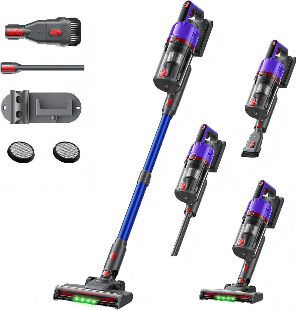 掃除機 コードレス 75kPa 自立式 スタンド不要 軽量 スティッククリーナー