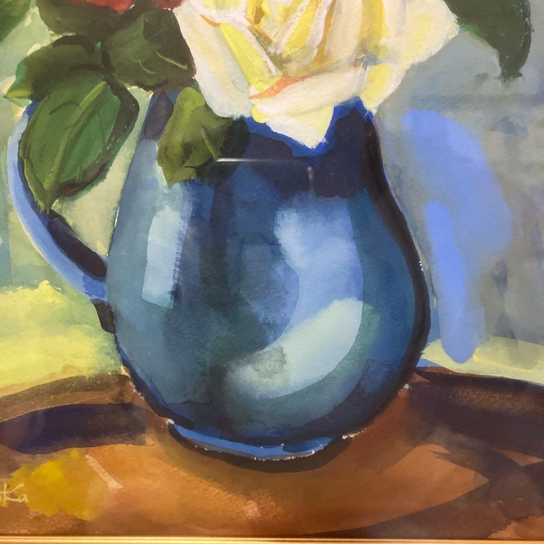 バラ　油絵　★