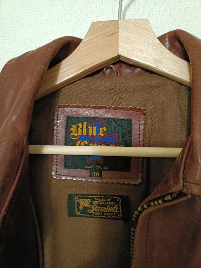 BLUE CROSS ヴィンテージ シングルライダース ブルークロス 本革　38