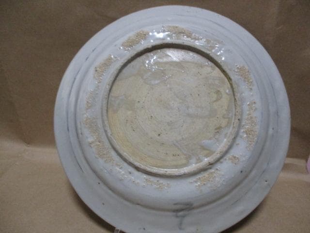 中国南部　明朝　青花魚藻文大皿　I14-2