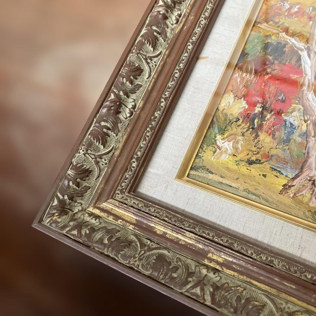 尾道 小野鐡之助 油彩 「伯耆大山の秋」 画寸約34×24.5cm 美術品 絵画