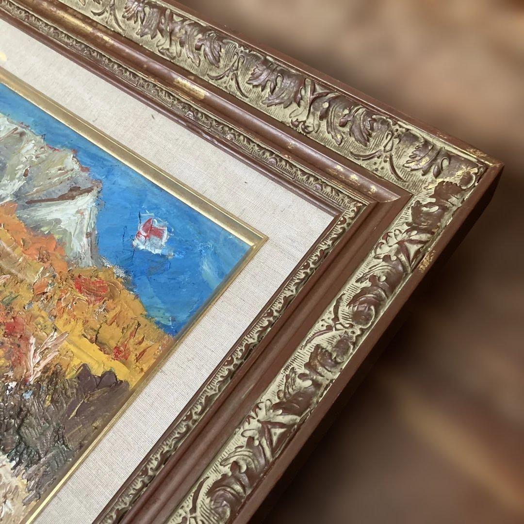 尾道 小野鐡之助 油彩 「伯耆大山の秋」 画寸約34×24.5cm 美術品 絵画