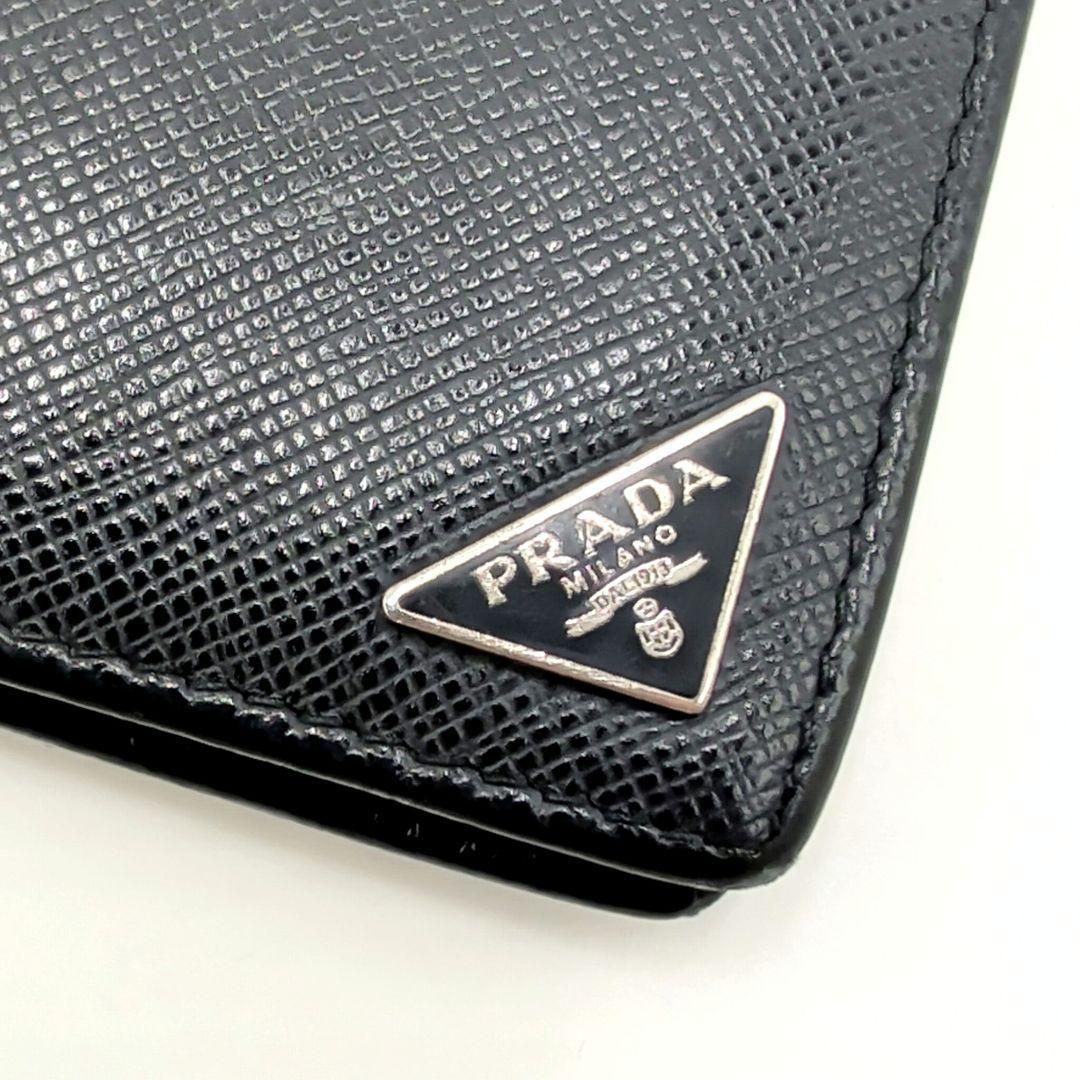 PRADA プラダ サフィアーノトライアングル 二つ折り財布 NERO 黒