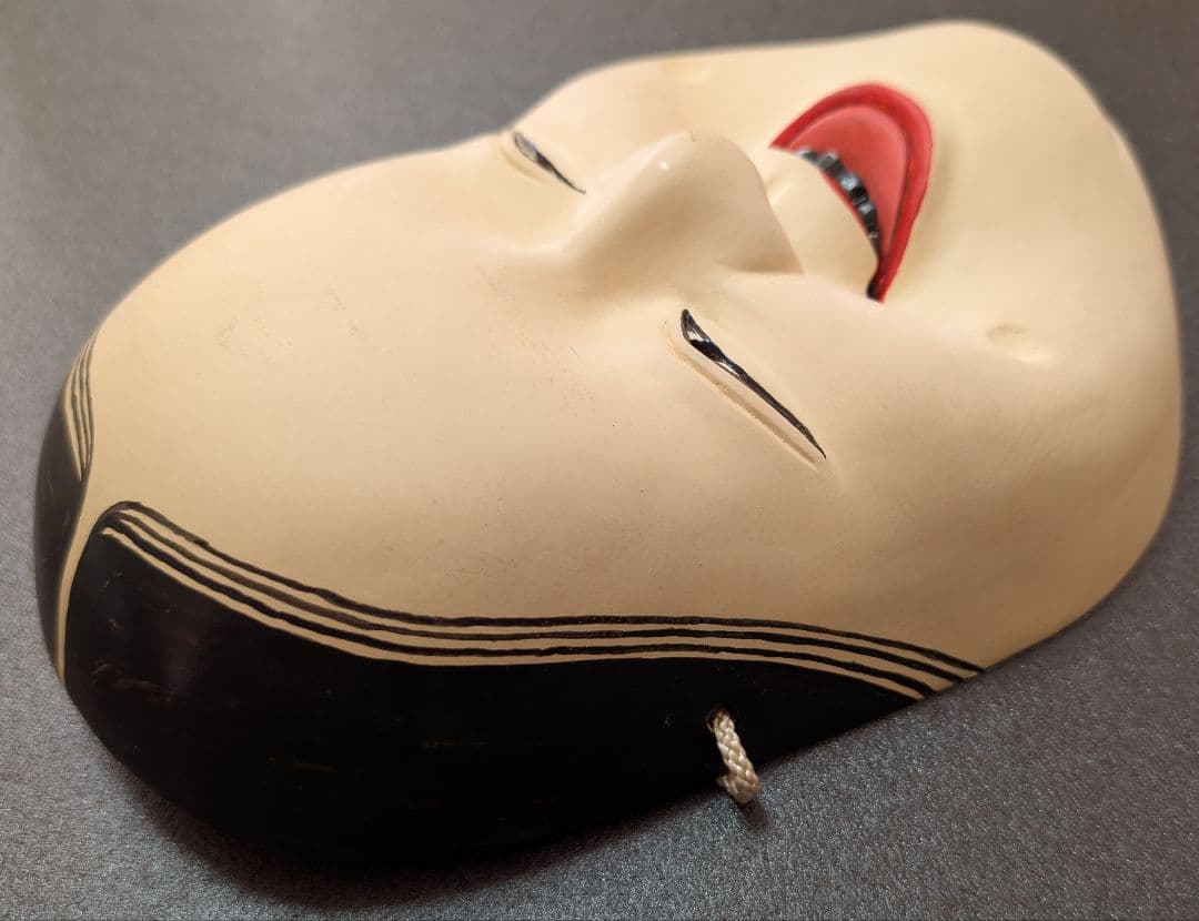 斎藤春雄作 能面師 木彫 お多福 おかめ 能面 女面 お面