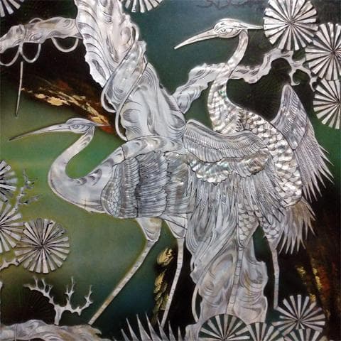 ★特大！　横238㎝（4枚組）　螺鈿　らでん　壁掛け/壁飾り　沖縄本島引取限定