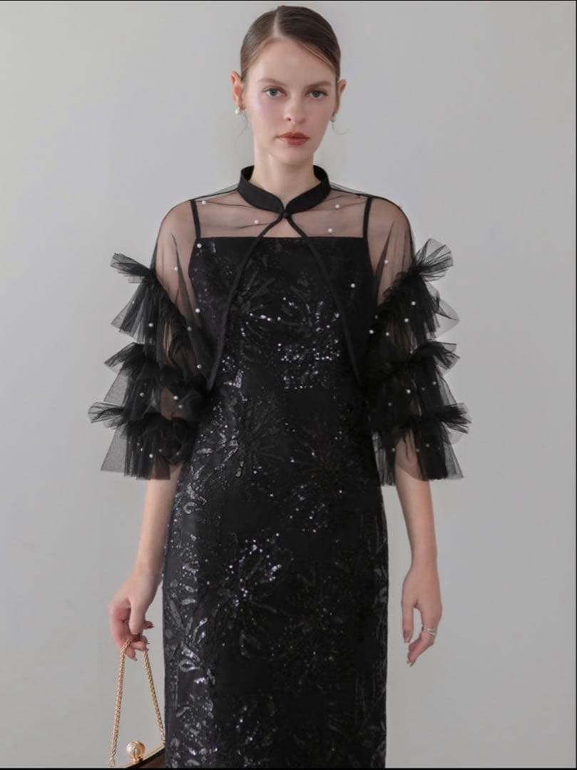 Leja ドレスエレガントなブラックマキシドレス