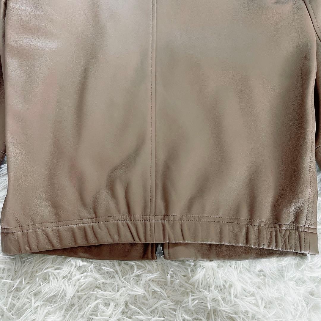 【Theory】シングルライダース 羊革 ベージュ XSサイズ