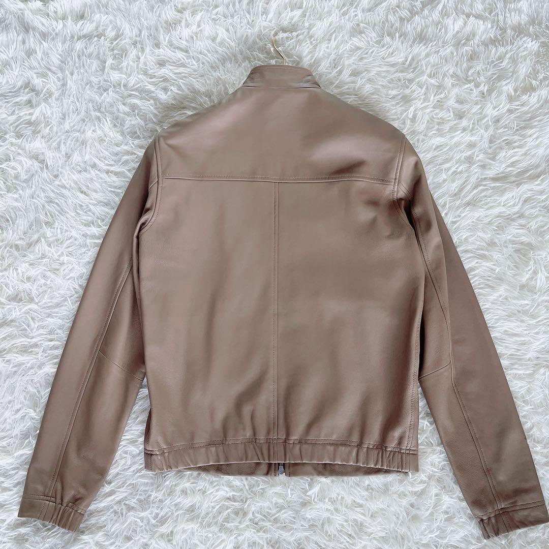 【Theory】シングルライダース 羊革 ベージュ XSサイズ
