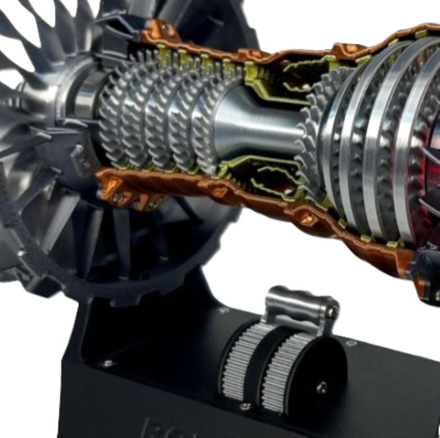 B 飛行機 エンジン 模型 完成品 回転 充電式 コレクション 光る 置物