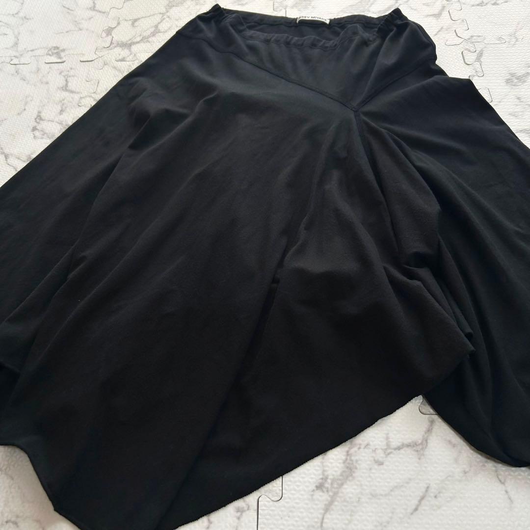 美品✨イッセイミヤケ 変形 アシンメトリー スカート コットン ブラック 3